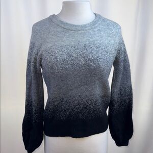 Banana Republic Ombre Gray to Black Crew Neck Sweater, Small
